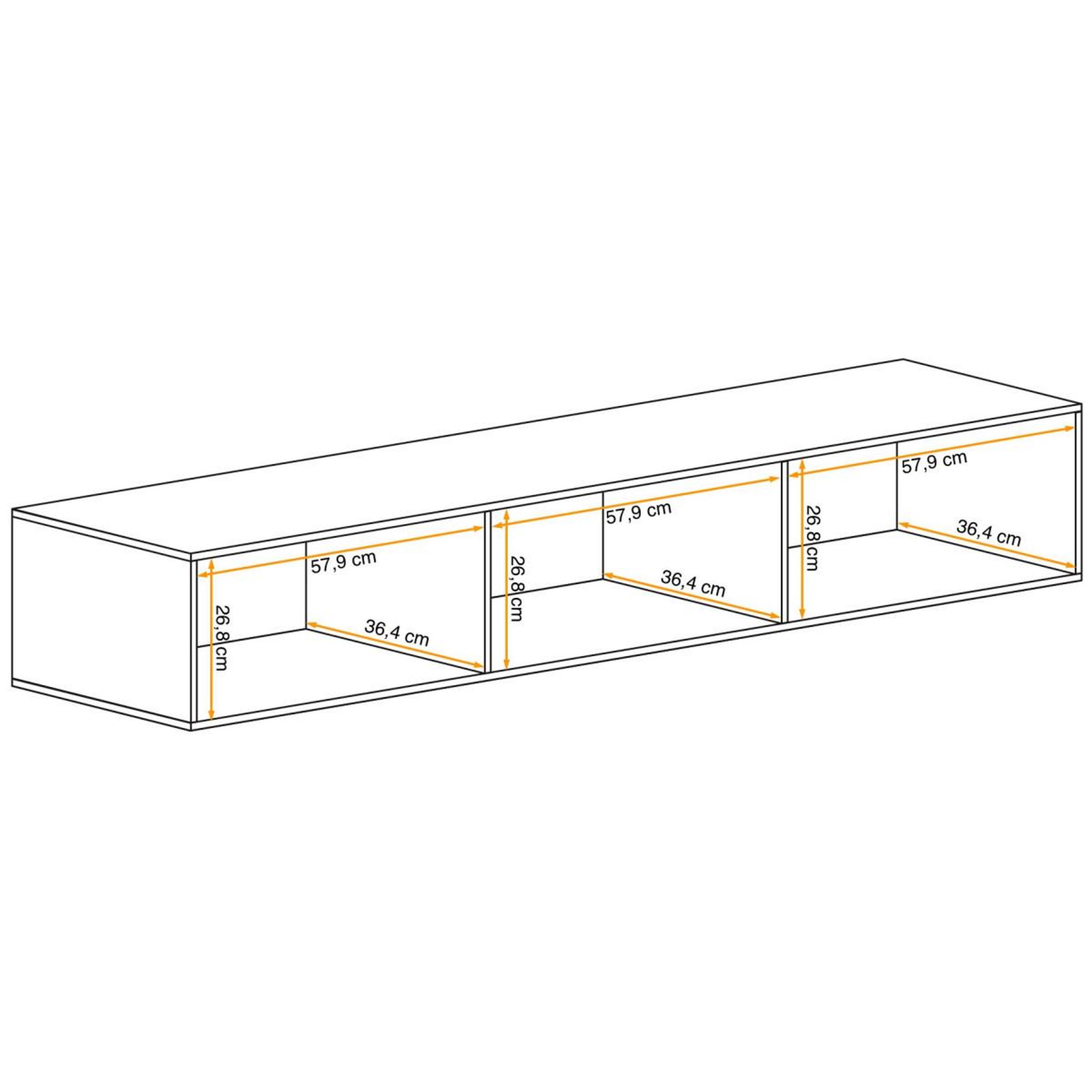 Voir la diapositive 3 : Paris Prix Banc tv mural design  switch  180cm blanc