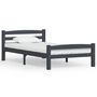 Voir la diapositive 1 : VIDAXL Cadre de lit sans matelas gris fonce pin massif 100x200 cm