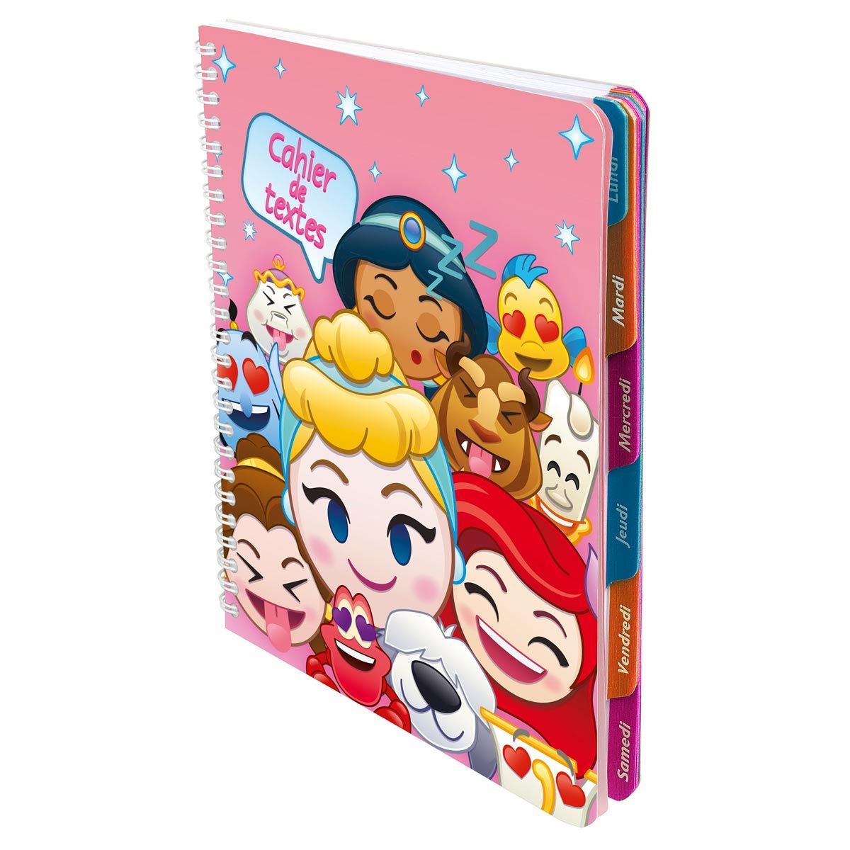 EMOJI Cahier de texte à spirale fille 17x22cm 148 pages Emoji Disney rose
