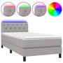 Voir la diapositive 2 : VIDAXL Sommier a lattes de lit avec matelas et LED Gris clair 80x200cm