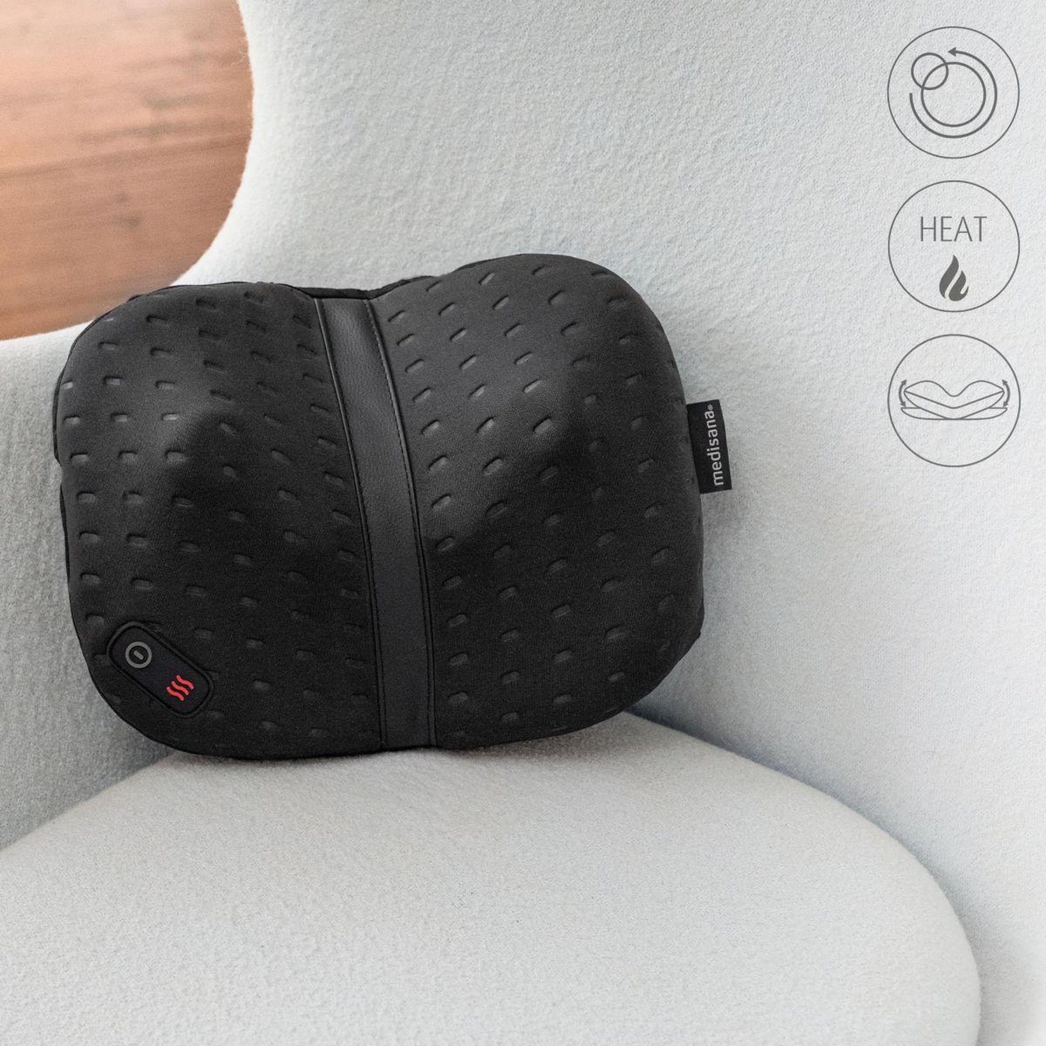 Voir la diapositive 4 : Medisana Coussin massant Contour Shiatsu