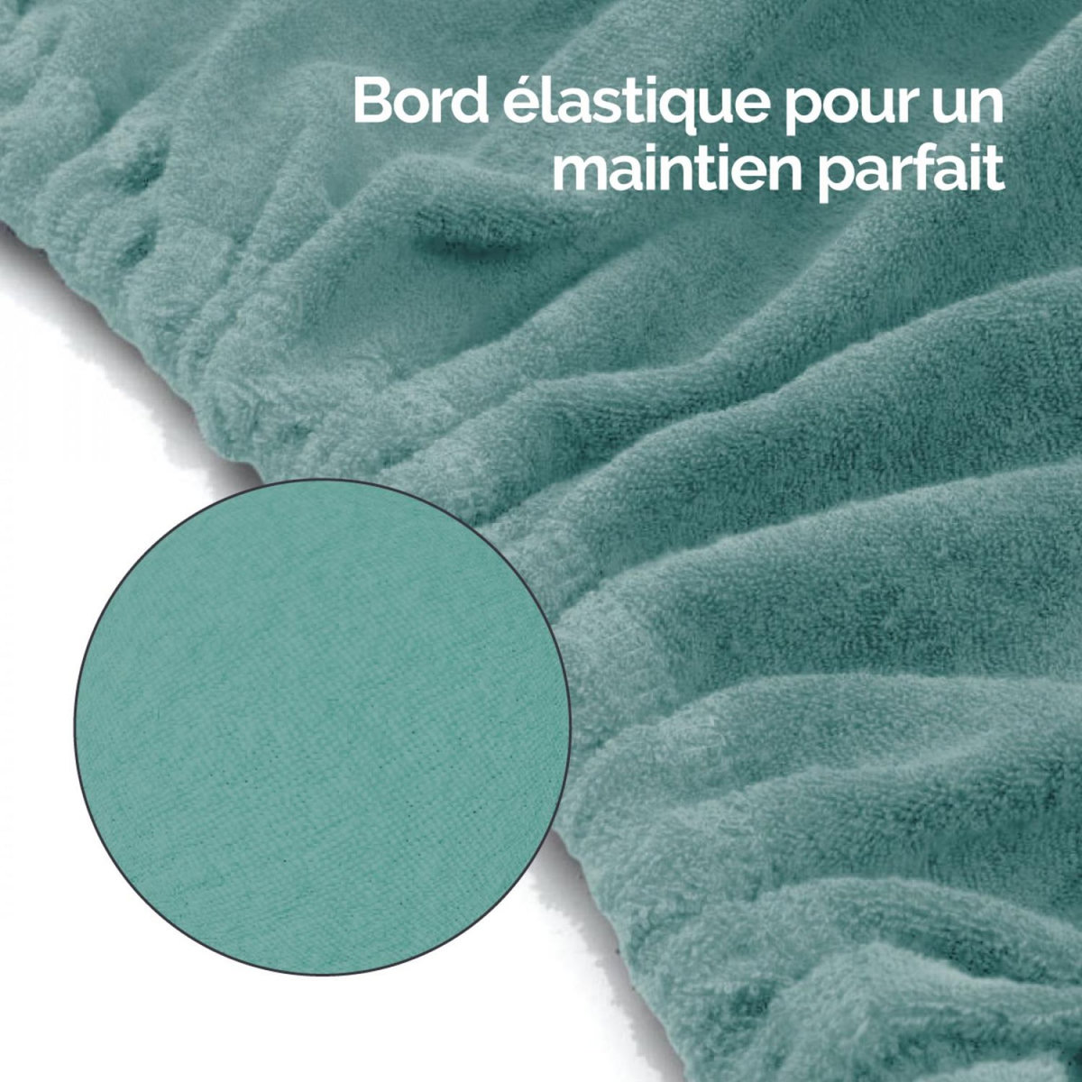 VIVEZEN Drap housse de protection en éponge pour coussin demi-rond 66 cm x 22 cm x 12 cm de table de massage - Bleu Pastel