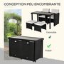 Voir la diapositive 4 : OUTSUNNY Outsunny Ensemble salon de jardin encastrable 2 fauteuils monoblocs + 2 tabourets + table basse résine tressée 4 fils coussins déhoussables crème noir