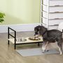 Voir la diapositive 4 : PAWHUT Gamelle double chien porte-gamelles surélevé réglable 2 gamelles acier inox et tapis inclus acier noir aspect bois clair