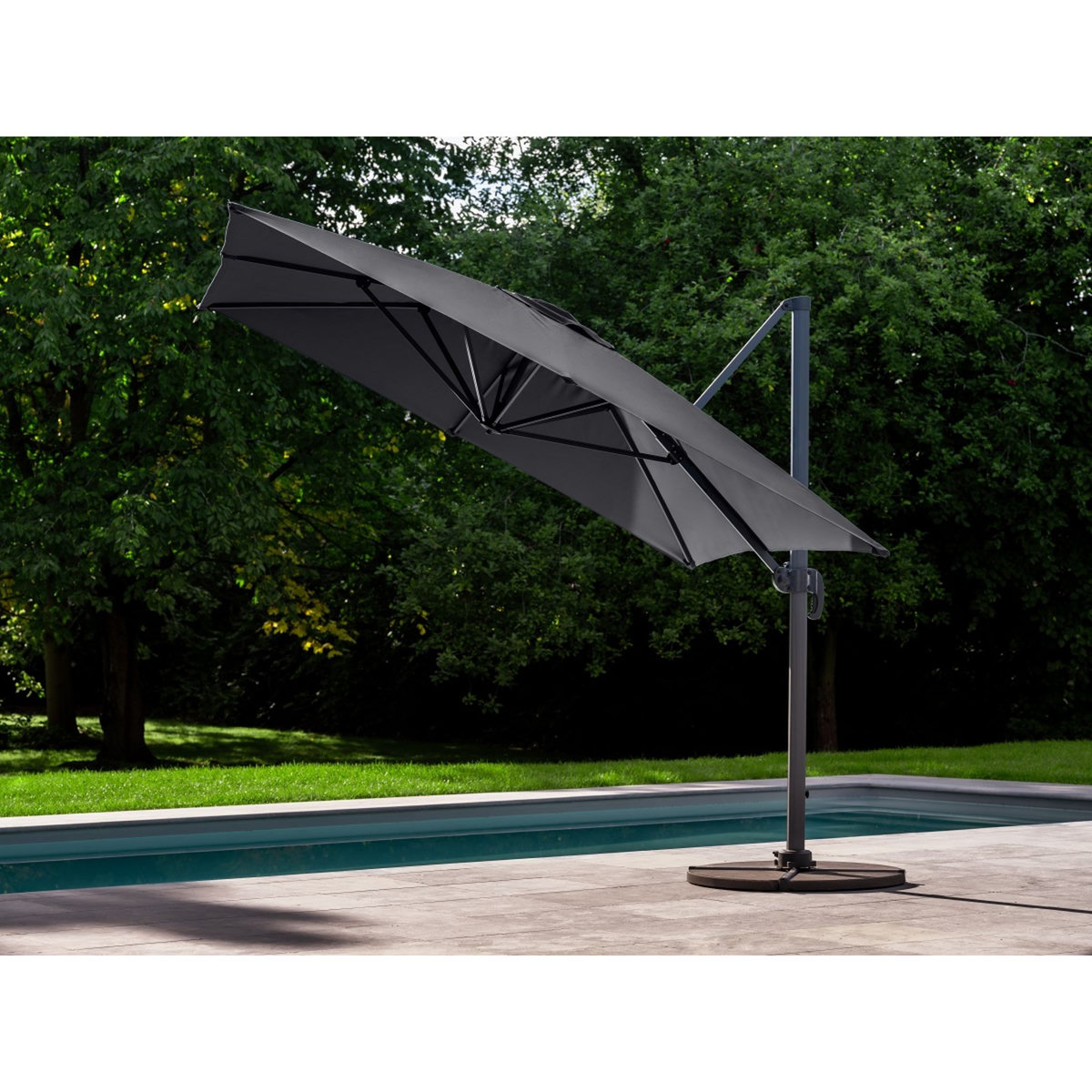 GARDENSTAR Parasol déporté  - Aluminium et polyester - 3x4 m - gris 