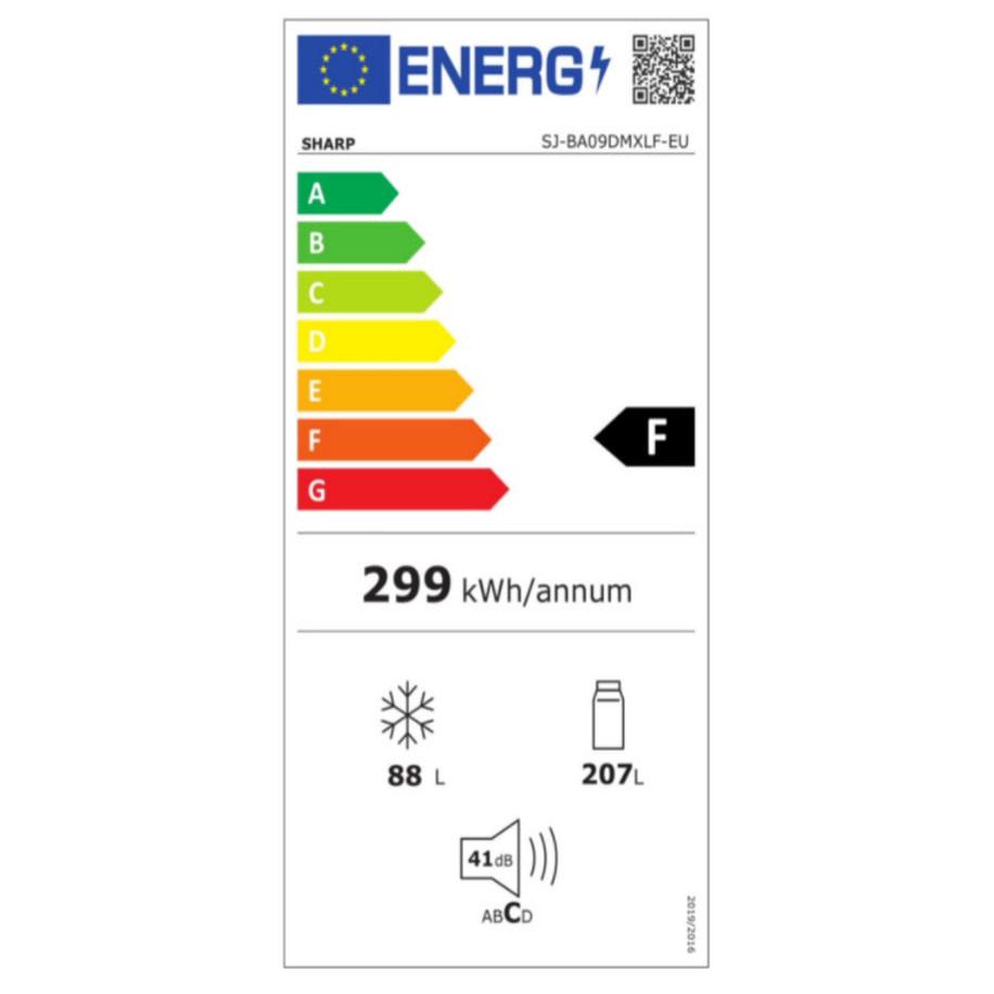 Voir la diapositive 2 : Sharp Réfrigérateur combiné 60cm 295l nofrost - SJBA09DMXLF