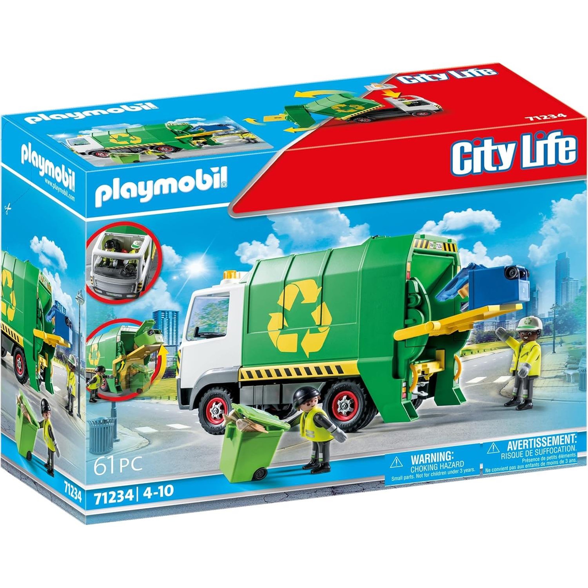 PLAYMOBIL Camion de recyclage Playmobil vert et blanc