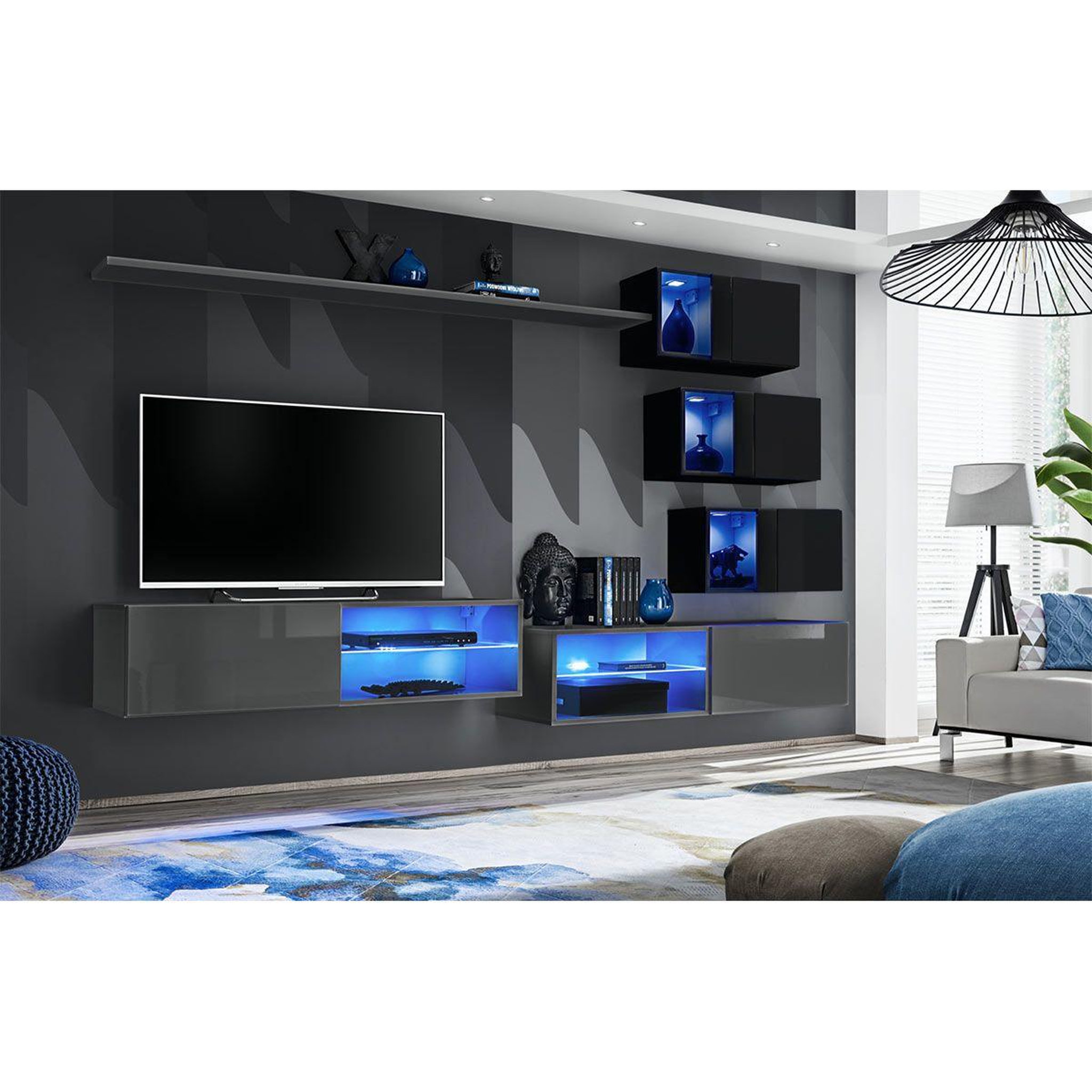 Voir la diapositive 2 : Paris Prix Ensemble meuble tv  switch xxiv  250cm gris & noir