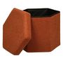 Voir la diapositive 2 : ATMOSPHERA Pouf pliant héxagonal en bouclette - Ambre