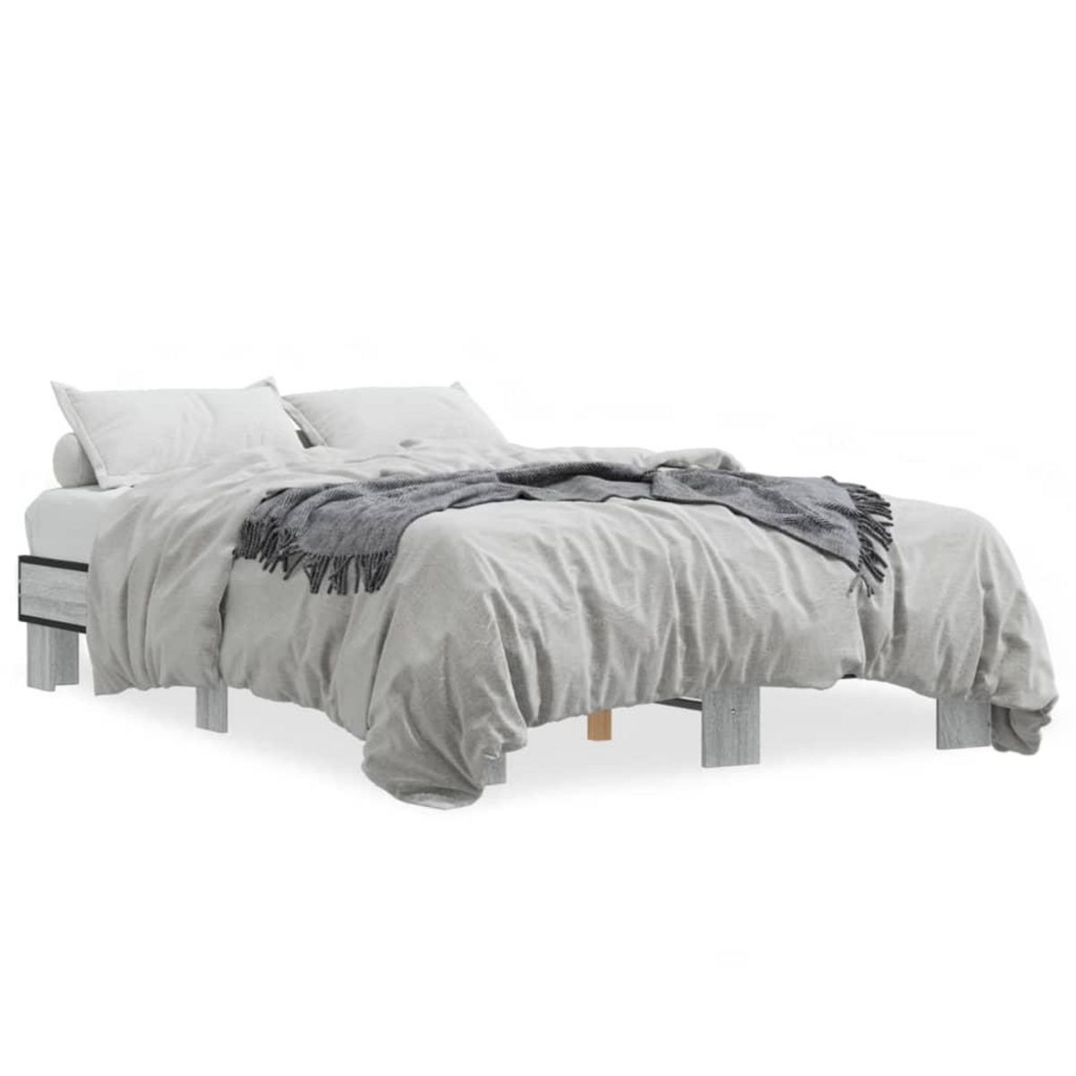 VIDAXL Cadre de lit sans matelas sonoma gris 140x200 cm