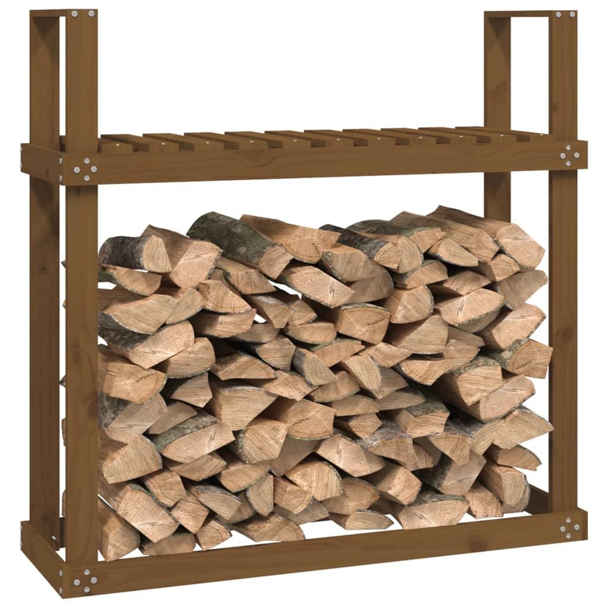 Voir la diapositive 4 : VIDAXL Support bois de chauffage Marron miel 110x35x108,5 cm Bois pin