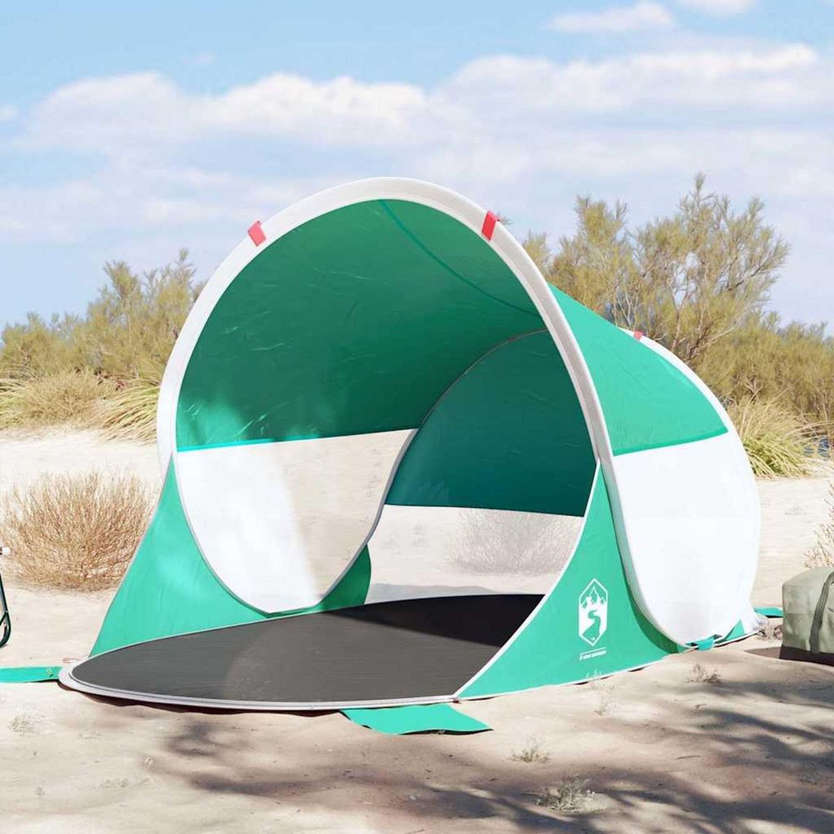 VIDAXL Tente de plage vert d'eau escamotable impermeable