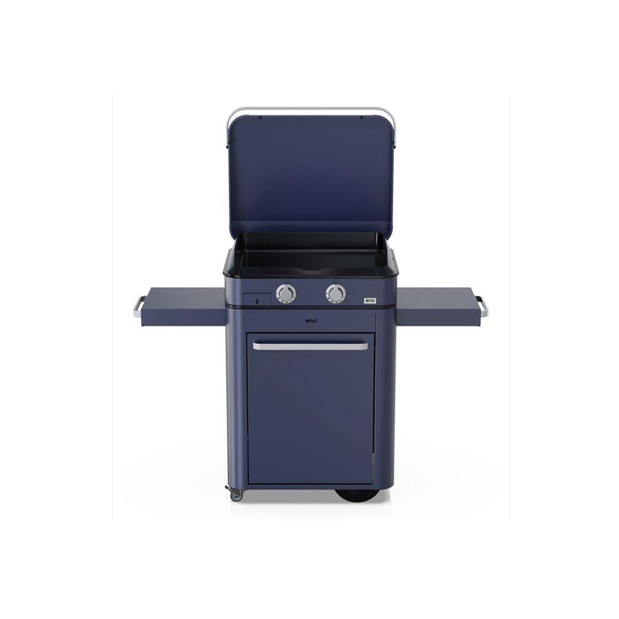 Voir la diapositive 2 : Eno Plancha gaz enosign 65 bleu navy sur chariot, 56x40 cm