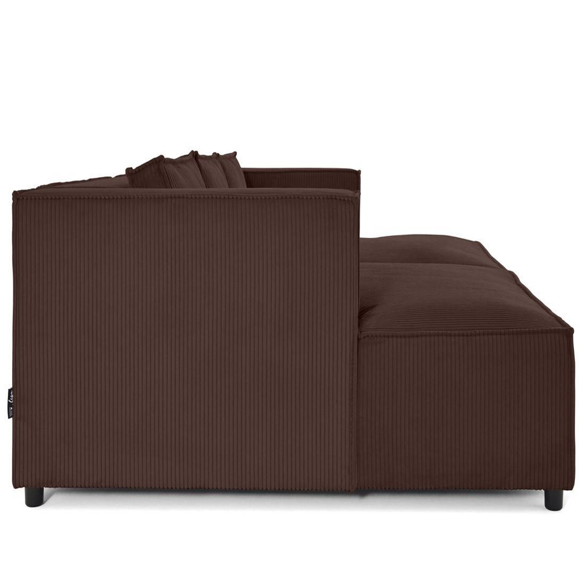 Voir la diapositive 5 : LISA DESIGN Stella - canapé droit 3 places avec double méridienne - assise profonde - en velours côtelé