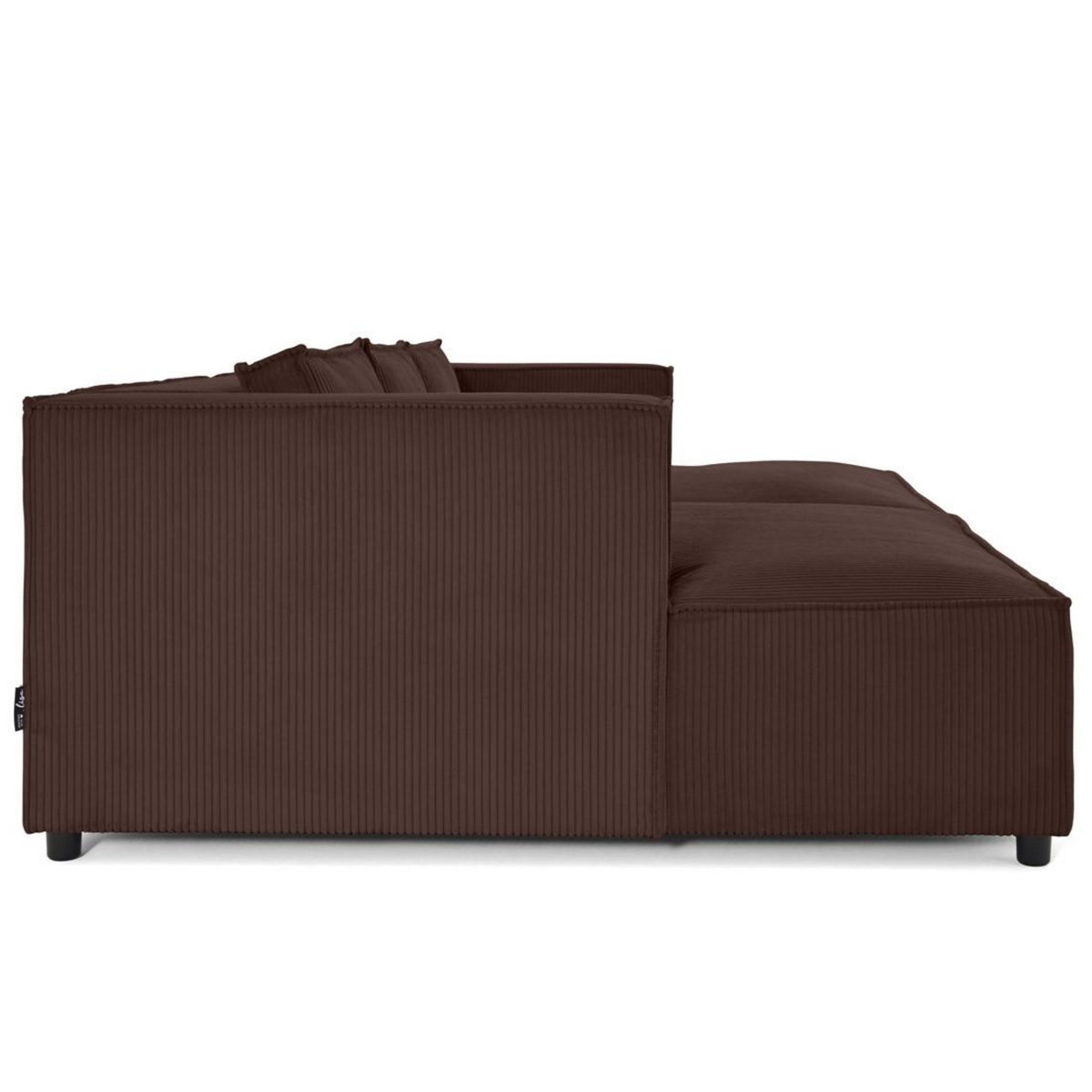 LISA DESIGN Stella - canapé droit 3 places avec double méridienne - assise profonde - en velours côtelé