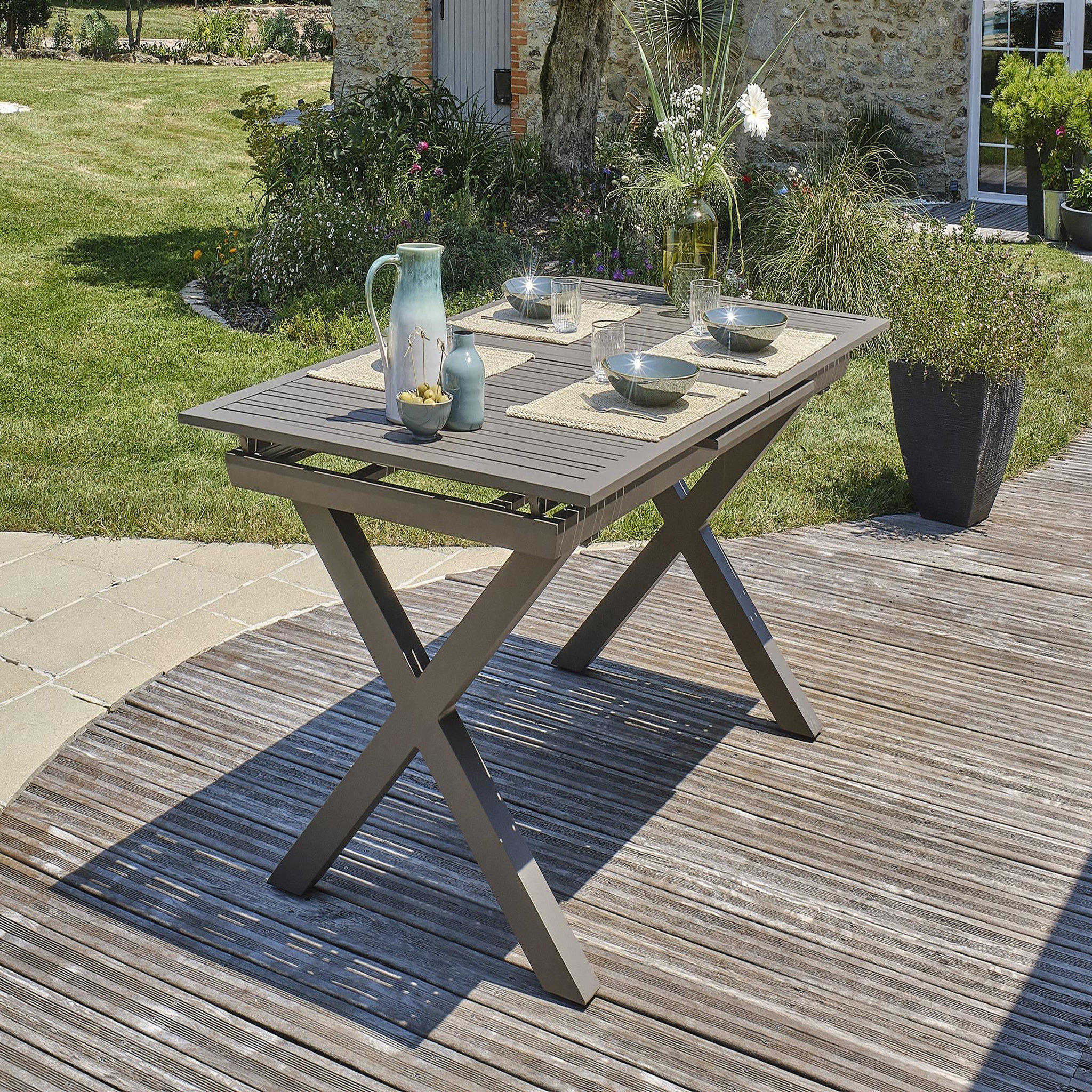 Voir la diapositive 3 : DCB GARDEN Table de jardin en aluminium