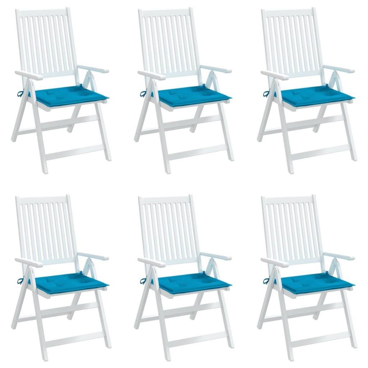VIDAXL Coussins de chaise jardin lot de 6 bleu 50x50x3 cm tissu oxford