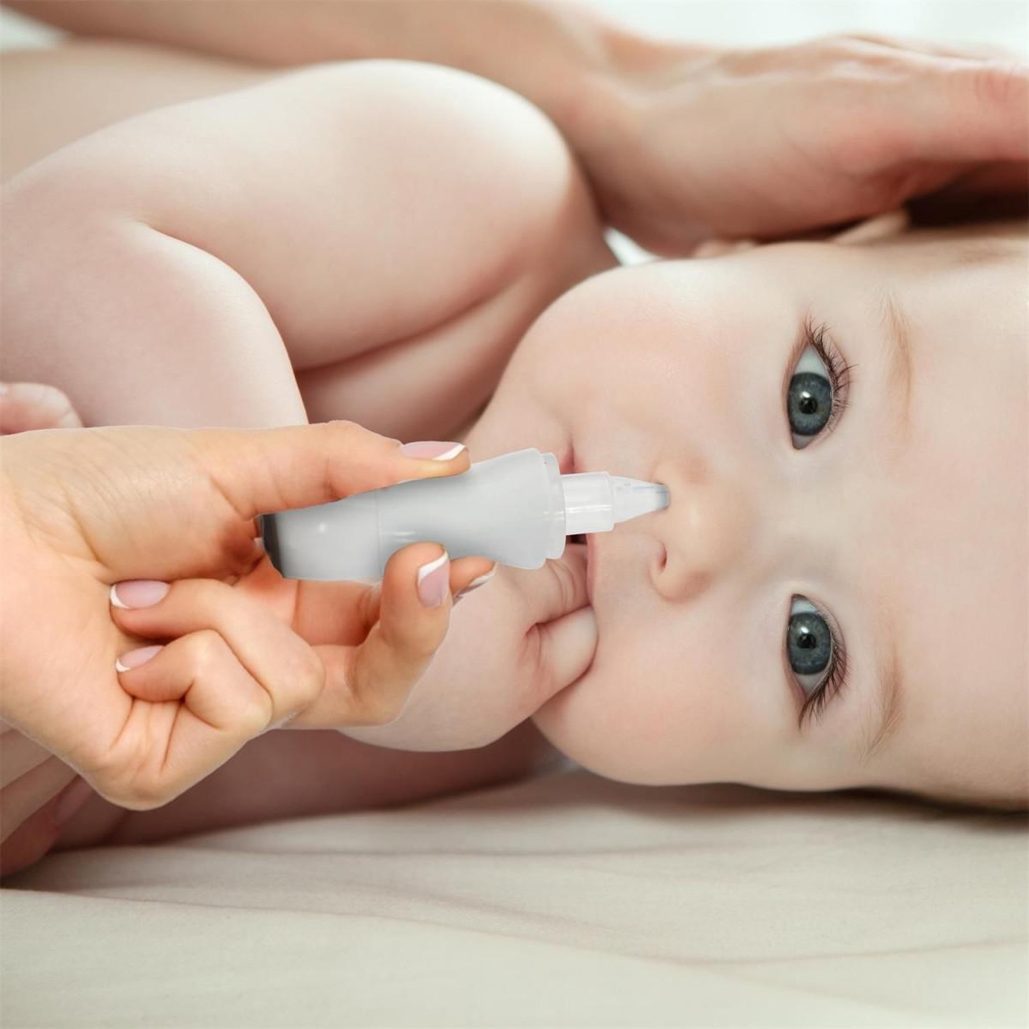 Voir la diapositive 4 : Tom & Zoé Aspirateur nasal bébé  lavement  8cm gris