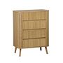 Voir la diapositive 1 : SWEEEK Commode 4 tiroirs. décor strié naturel. L 80x P 45  H 100cm
