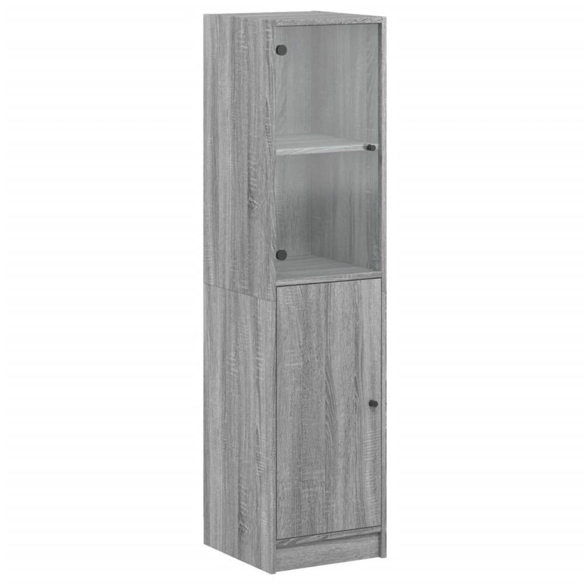 VIDAXL Buffet avec porte en verre sonoma gris 35x37x142 cm