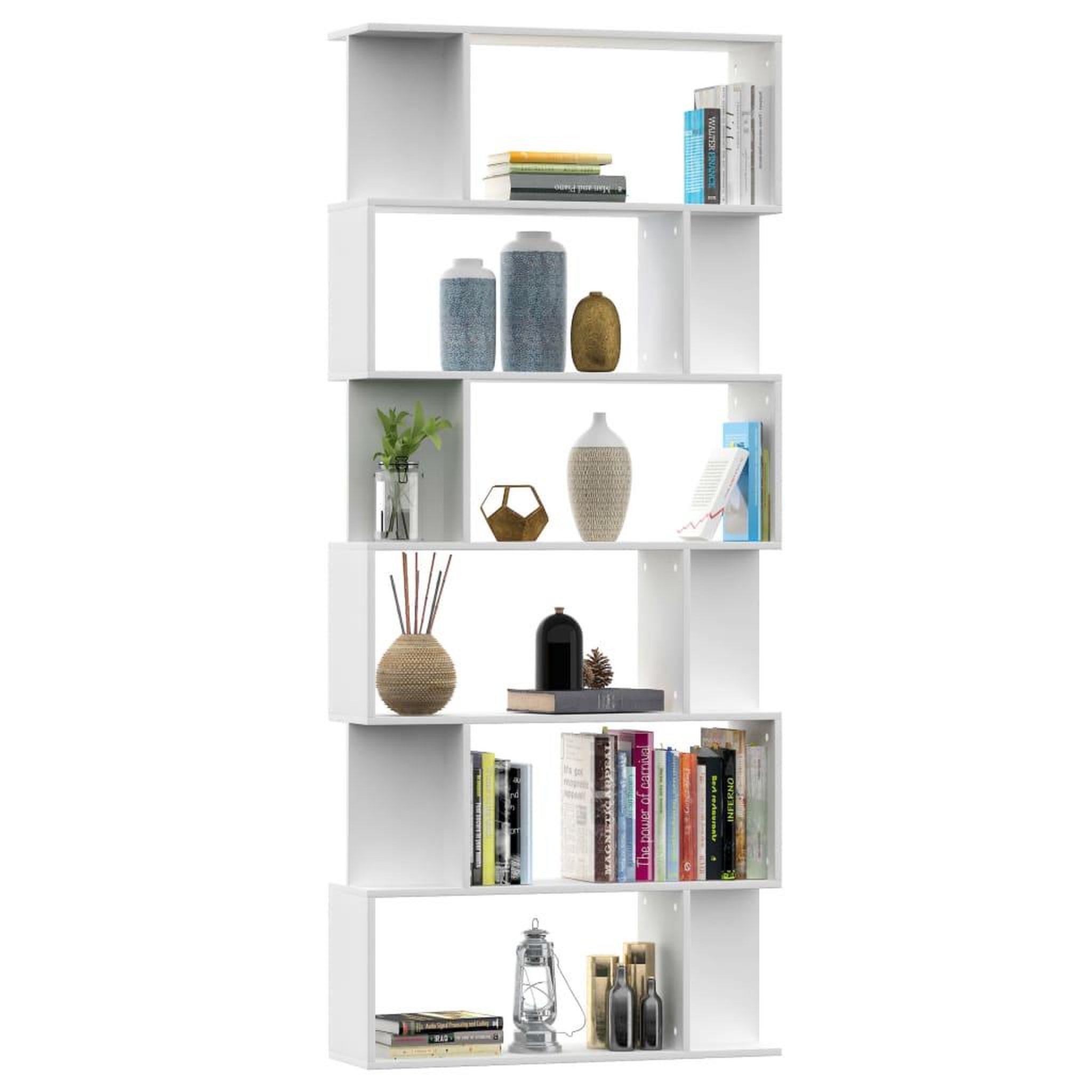 Voir la diapositive 3 : VIDAXL Bibliotheque/Separateur de piece Blanc Bois d'ingenierie