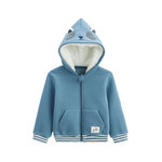Petit Béguin Sweat à capuche zippé enfant en molleton Tao. Coloris disponibles : Bleu