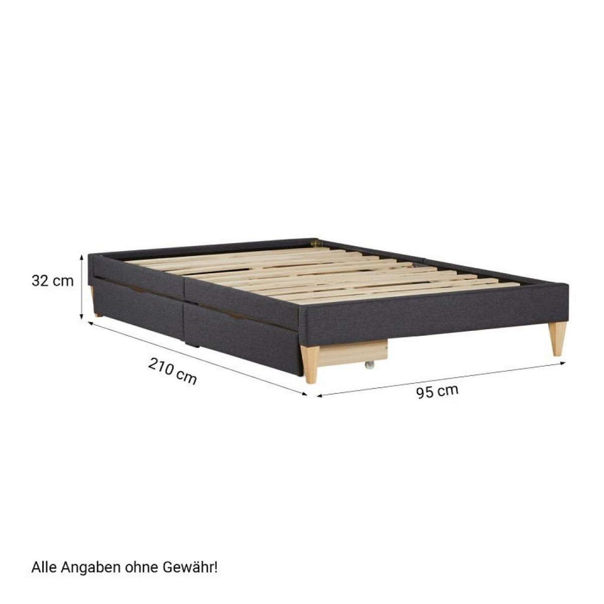 HomeStyle4U Lit capitonné 90x200 cm avec 2 tiroirs