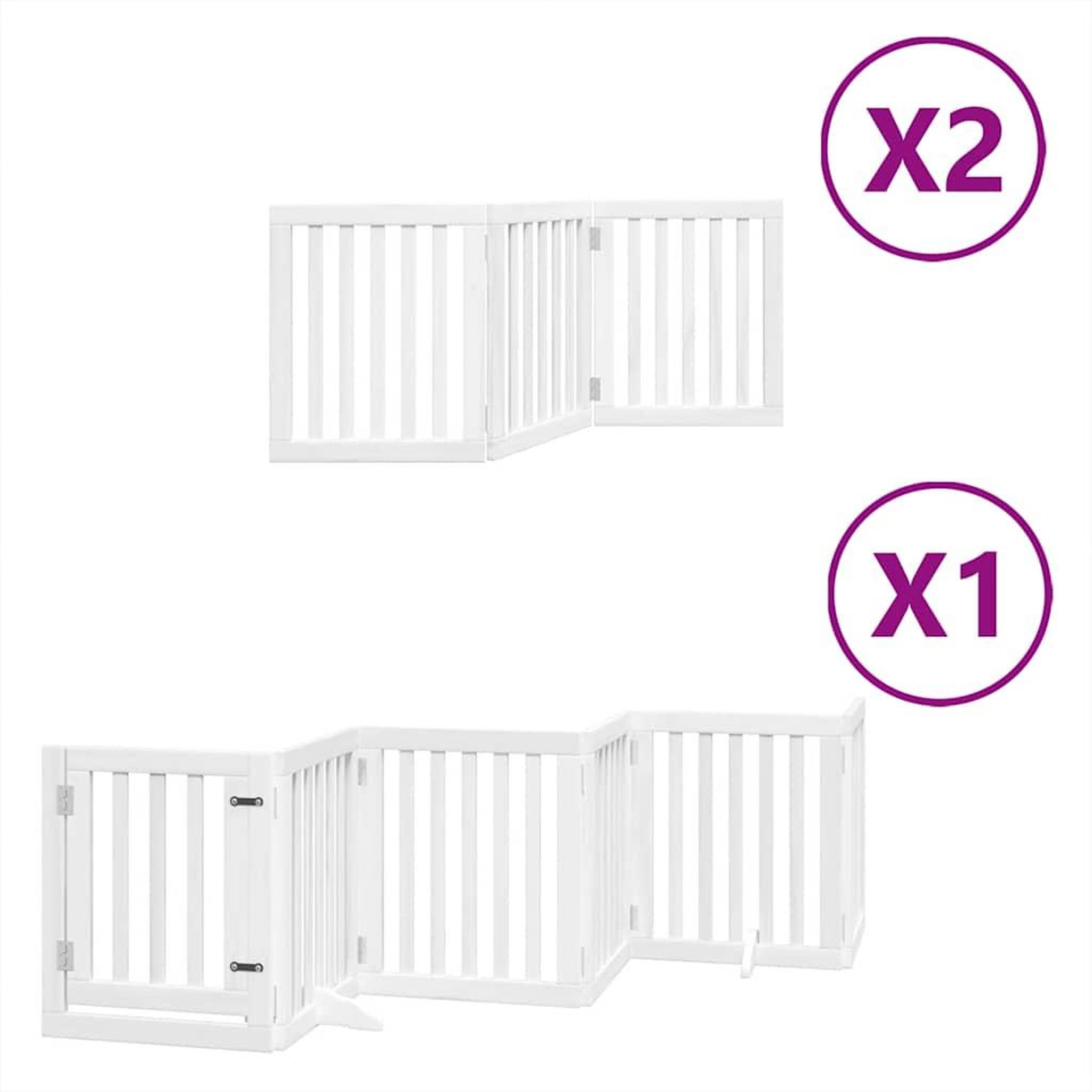 Voir la diapositive 2 : VIDAXL Barriere pour chien porte pliable 12 panneaux bois de peuplier