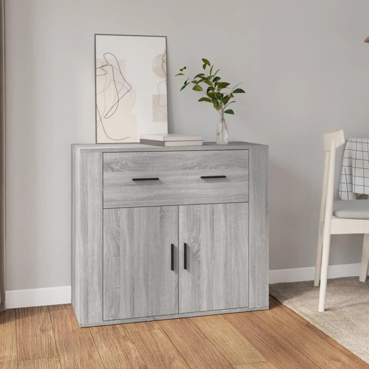 VIDAXL Buffet Sonoma gris 80x33x70 cm Bois d'ingenierie