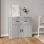 VIDAXL Buffet Sonoma gris 80x33x70 cm Bois d'ingenierie
