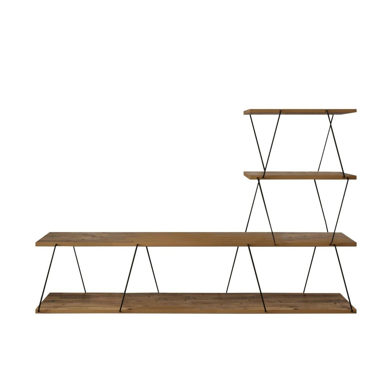 TOILINUX Meuble TV suspendu en bois et métal VICTOR