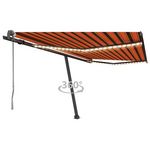 VIDAXL Auvent automatique capteur de vent/LED 400x300 cm Orange/marron
