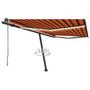 Voir la diapositive 1 : VIDAXL Auvent automatique capteur de vent/LED 400x300 cm Orange/marron