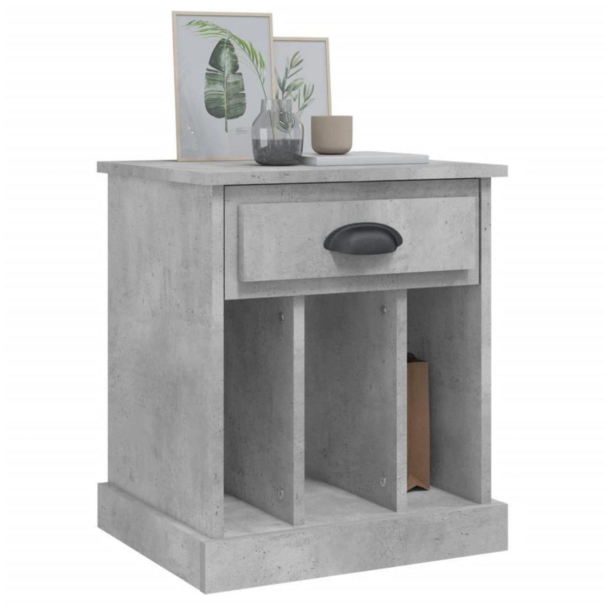 VIDAXL Tables de chevet 2 pcs gris beton 43x36x50 cm