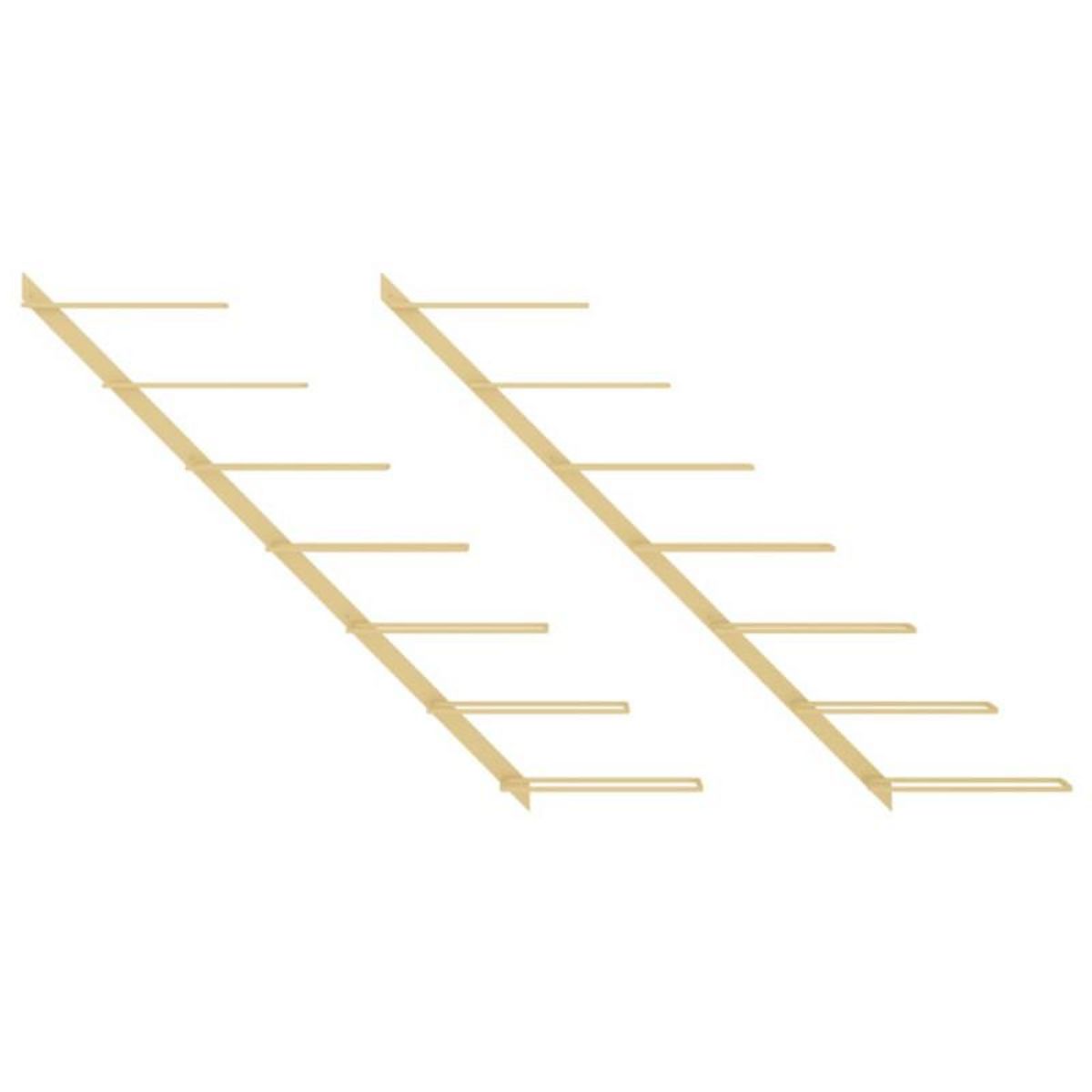 VIDAXL Casier à vin mural pour 7 bouteilles 2 pcs Doré Métal