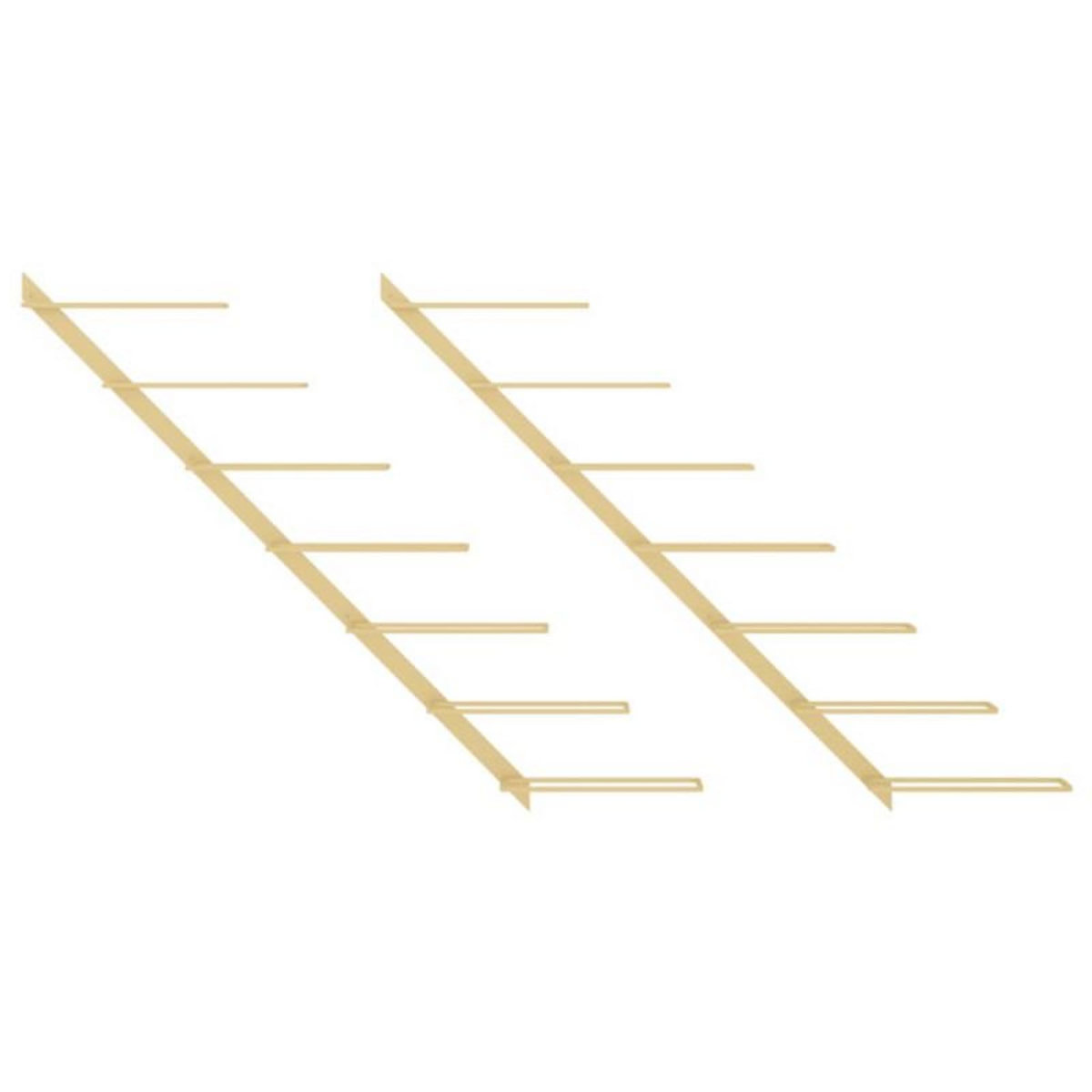 VIDAXL Casier à vin mural pour 7 bouteilles 2 pcs Doré Métal