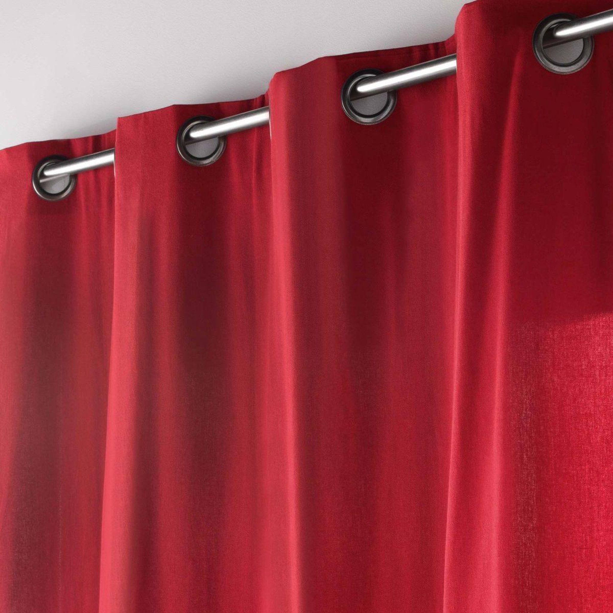 Voir la diapositive 2 : Douceur d'Intérieur Rideau à œillets  twily  135x260cm rouge
