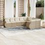 Voir la diapositive 1 : VIDAXL Salon de jardin avec coussins 9 pcs beige resine tressee