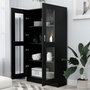 Voir la diapositive 3 : VIDAXL Armoire a vitrine Noir 82,5x30,5x150 cm Bois d'ingenierie