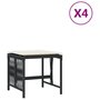 Voir la diapositive 2 : VIDAXL Tabourets de jardin et coussins lot de 4 noir 41x41x36 cm rotin