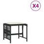 Voir la diapositive 2 : VIDAXL Tabourets de jardin et coussins lot de 4 noir 41x41x36 cm rotin