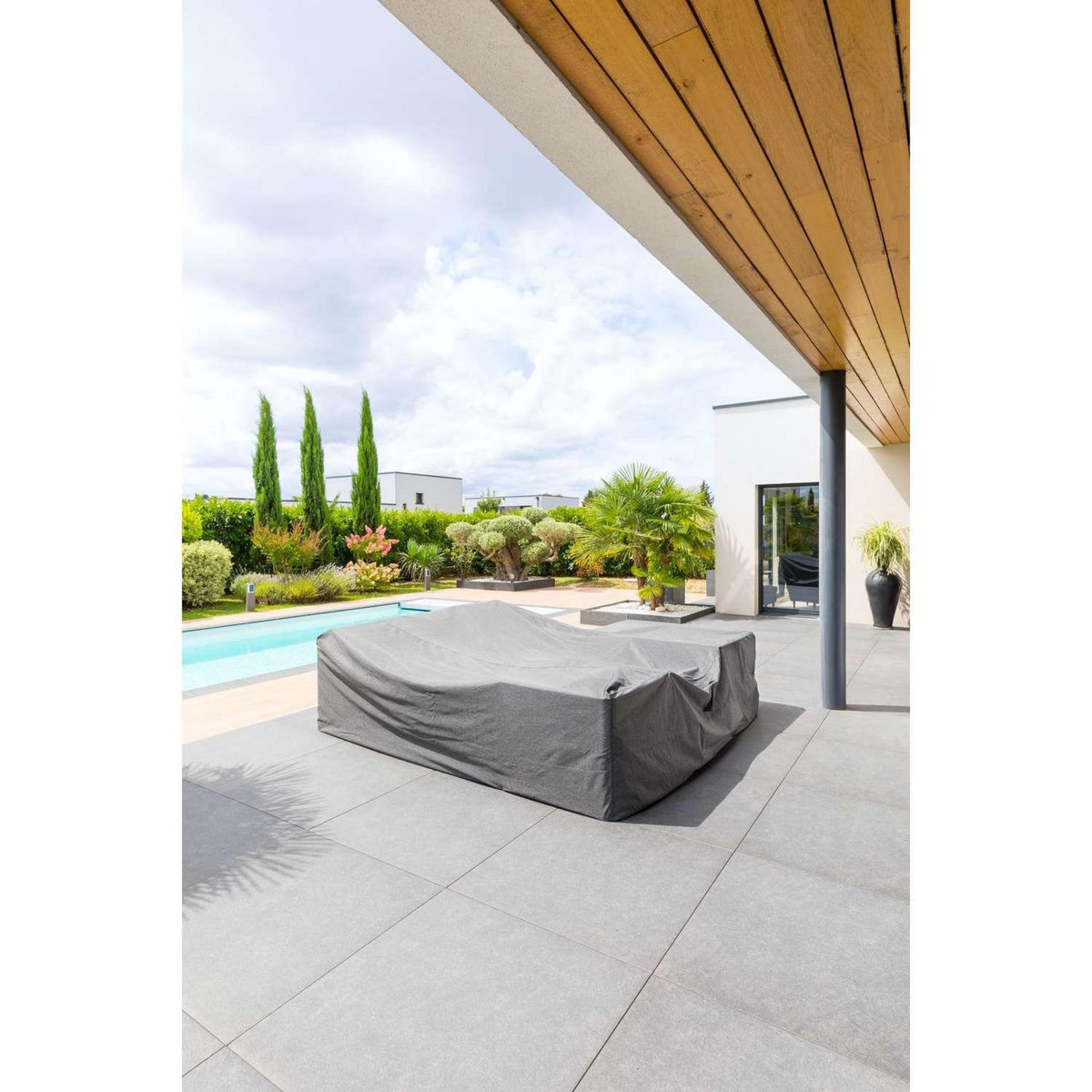 HESPERIDE Housse de protection pour salon de jardin M HAMBO - 250 x 250 x 90 cm - Gris