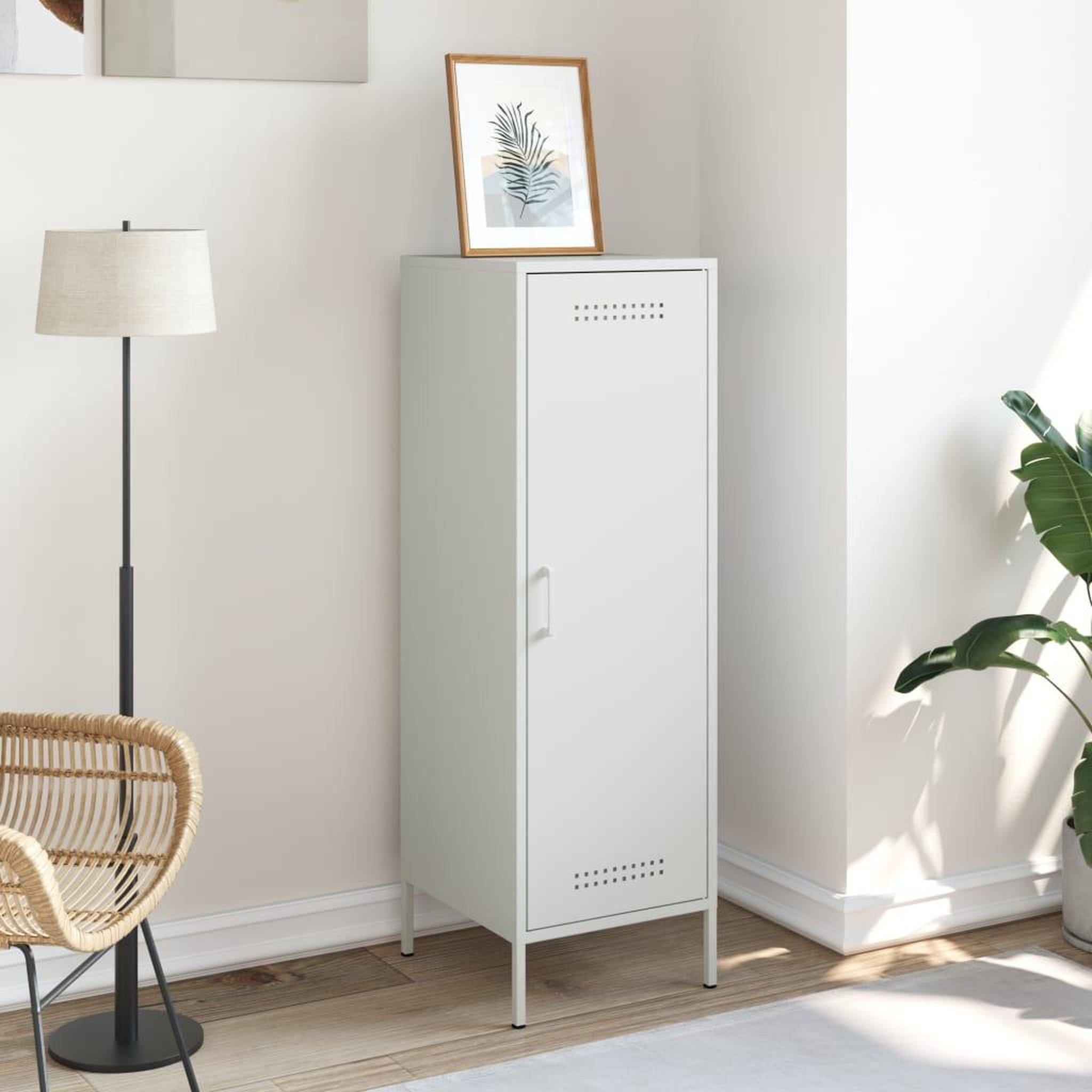 Voir la diapositive 3 : VIDAXL Buffet haut blanc 36x39x113 cm acier
