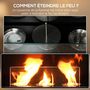 Voir la diapositive 5 : HOMCOM Cheminée bioéthanol - brûleur 400ml, combustion 3h, couverture 16-18 m² - verre trempé protection - marron