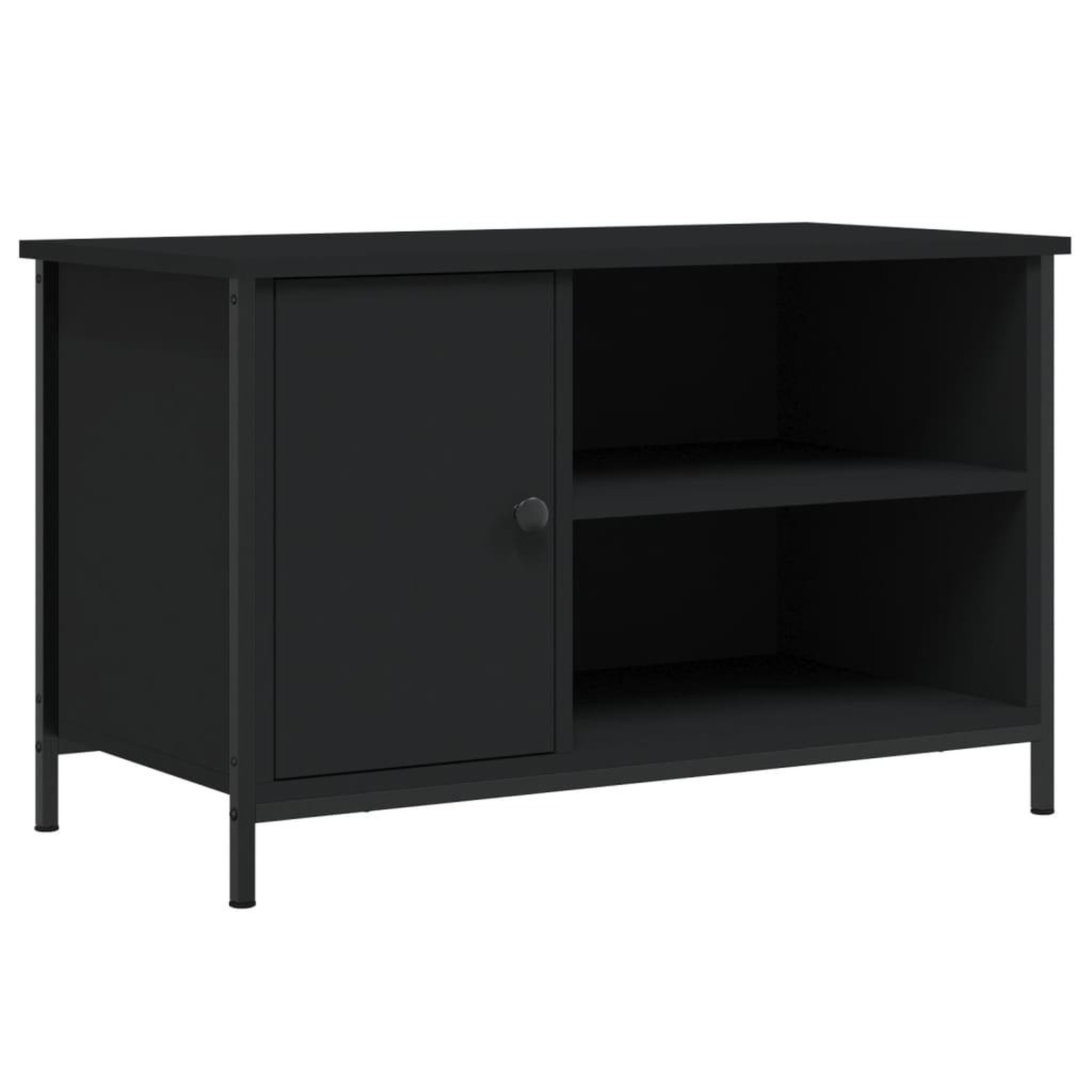 Voir la diapositive 2 : VIDAXL Meuble TV Noir 80x40x50 cm Bois d'ingenierie