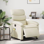 VIDAXL Fauteuil de massage inclinable electrique creme similicuir