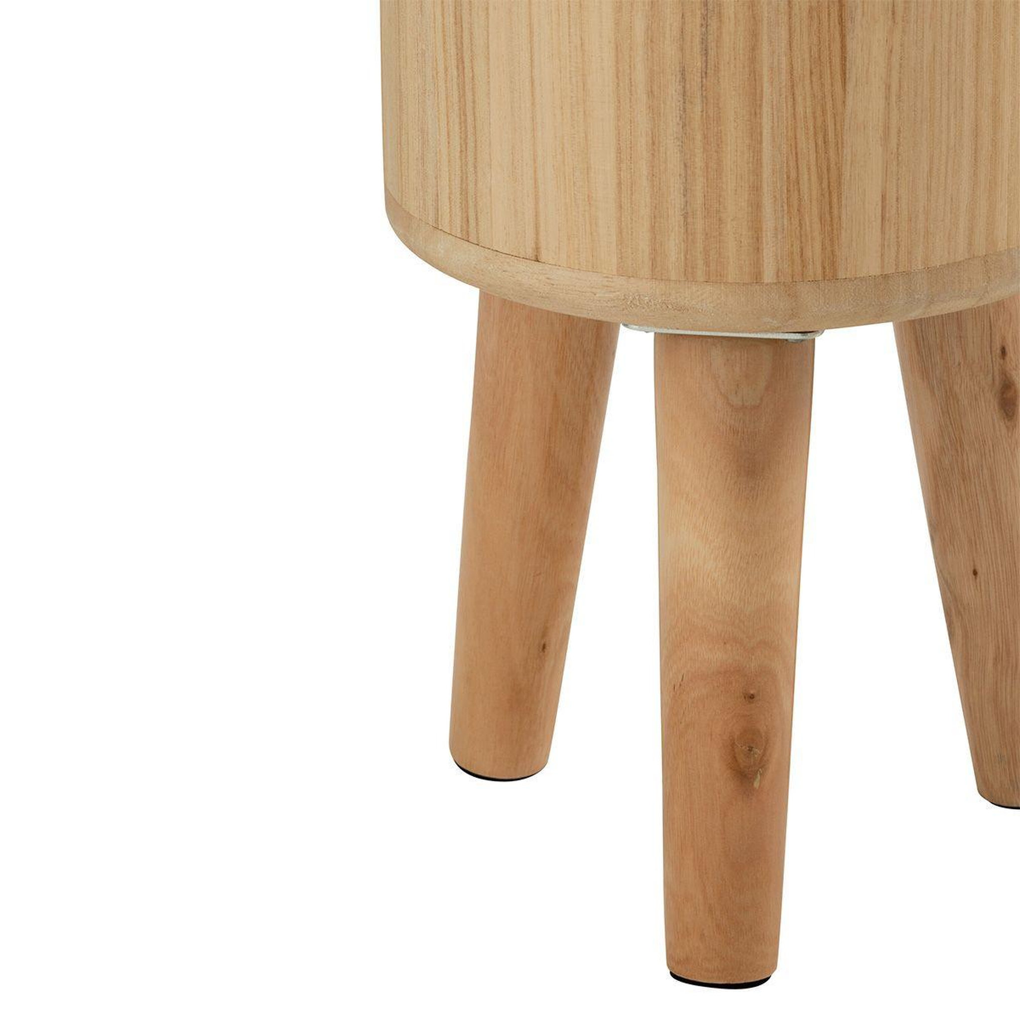 Voir la diapositive 3 : J-LINE Lot de 3 Cache-Pots en Bois  Paul  49cm Naturel
