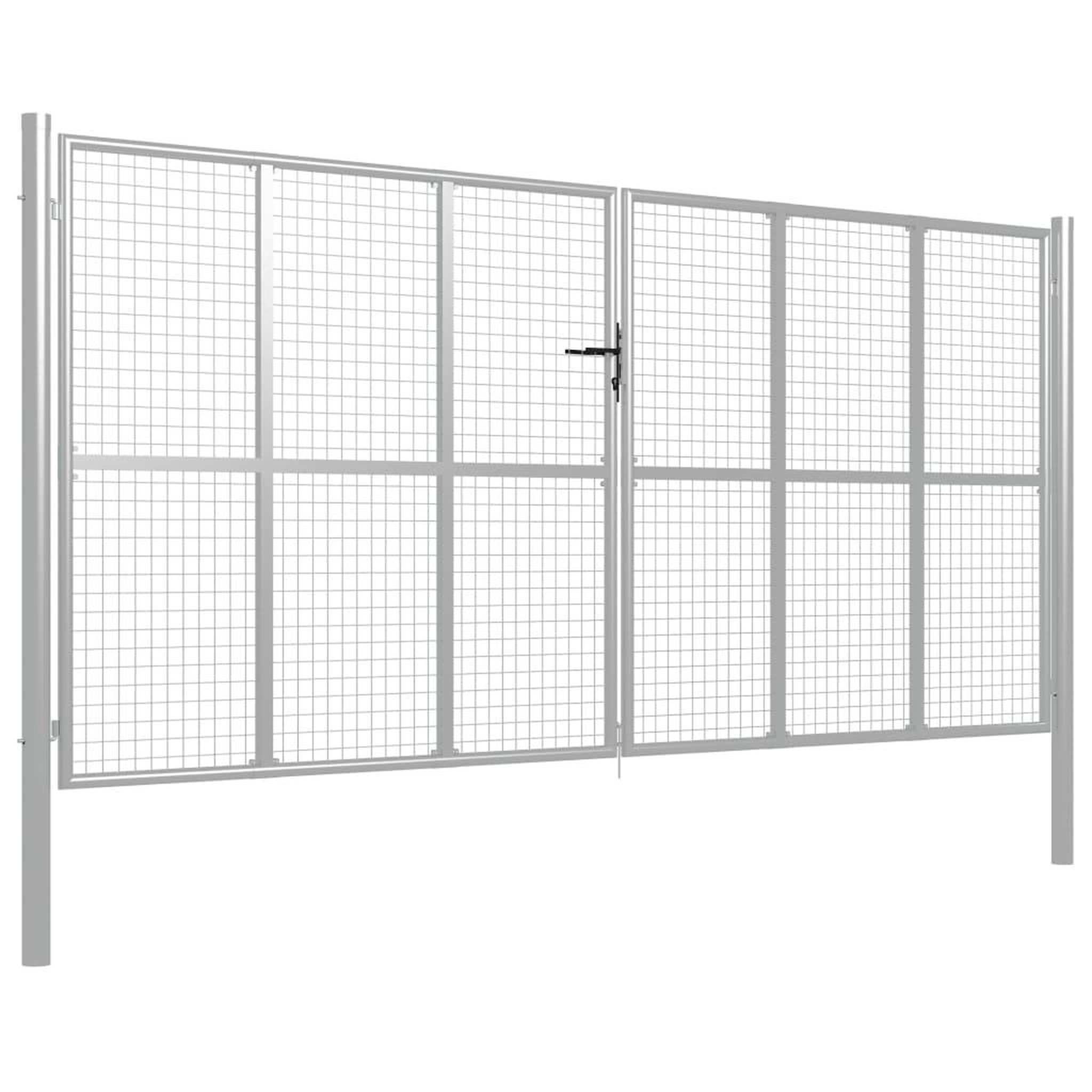 Voir la diapositive 2 : VIDAXL Porte de jardin Acier galvanise 415x225 cm Argente