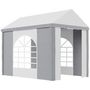 Voir la diapositive 1 : OUTSUNNY Barnum tonnelle chapiteau de jardin dim. 3L x 2l x 2,55H m - 2 fenêtres, 2 portes - acier galvanisé PE blanc gris