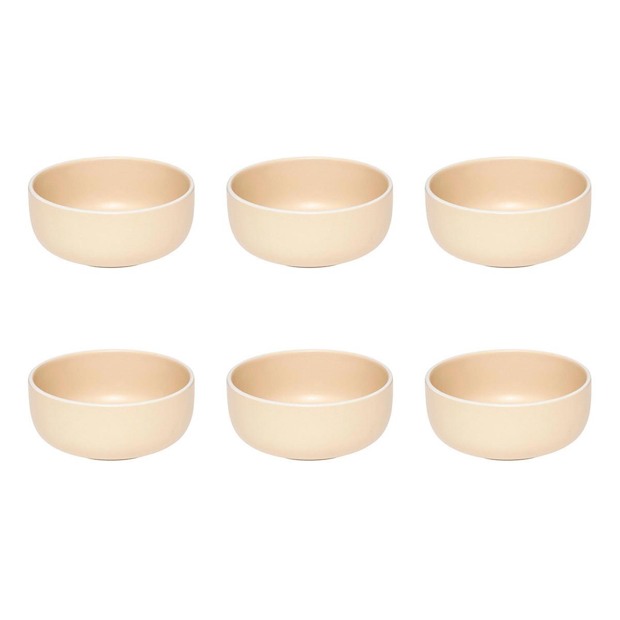 SECRET DE GOURMET Lot de 6 coupelles en grès  alix  14cm beige